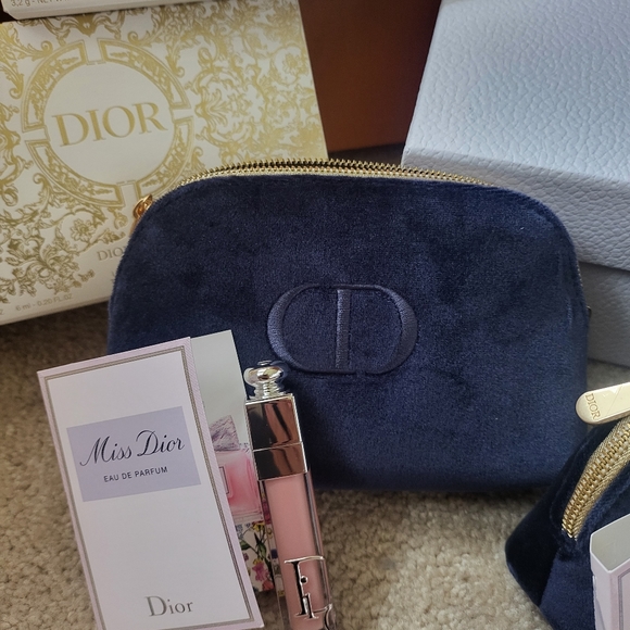 Dior Bags Dior Cosmetic Bag With Full Size Lip Gloss Poshmark